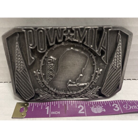 Vintage Belt Buckle Bergamot Brass Works US Military POW MIA - Made in the USA - Picture 3 of 5